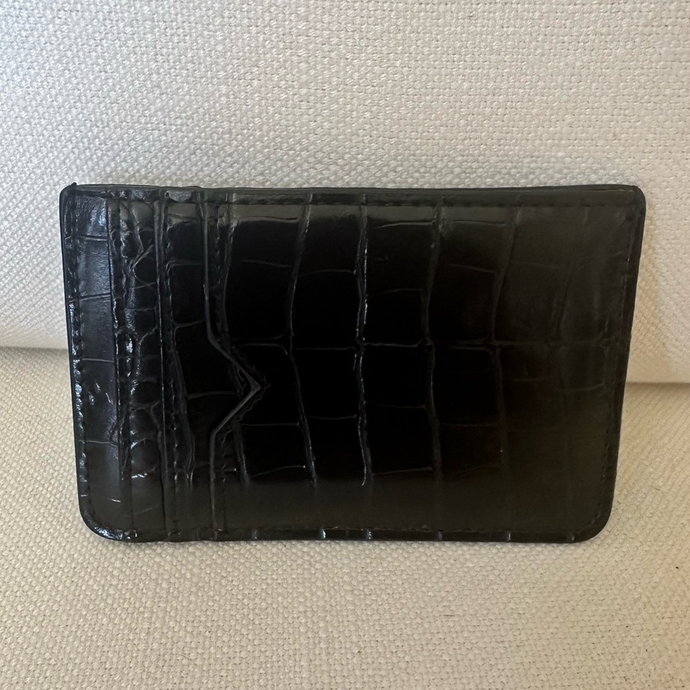 Black Crocodile Embossed Card Holder